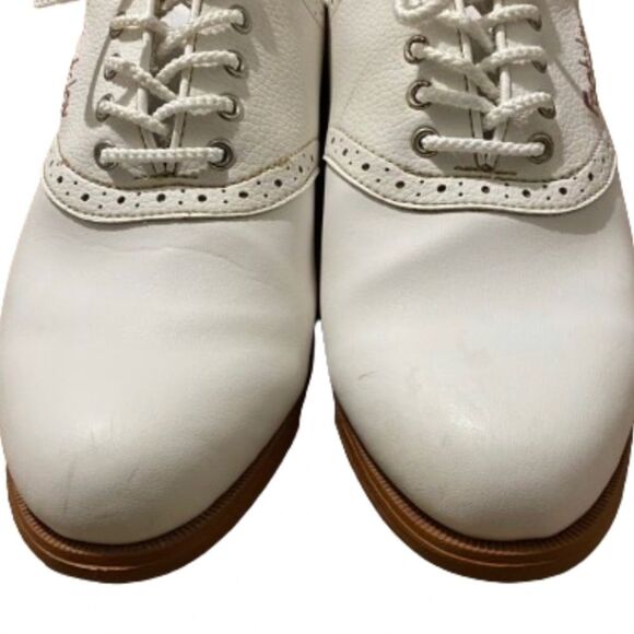 Foot-Joy Green-Joys’ WOMEN’s WHITE LACE UP GOLF SHOES Sz- 7.5 - Picture 7 of 11